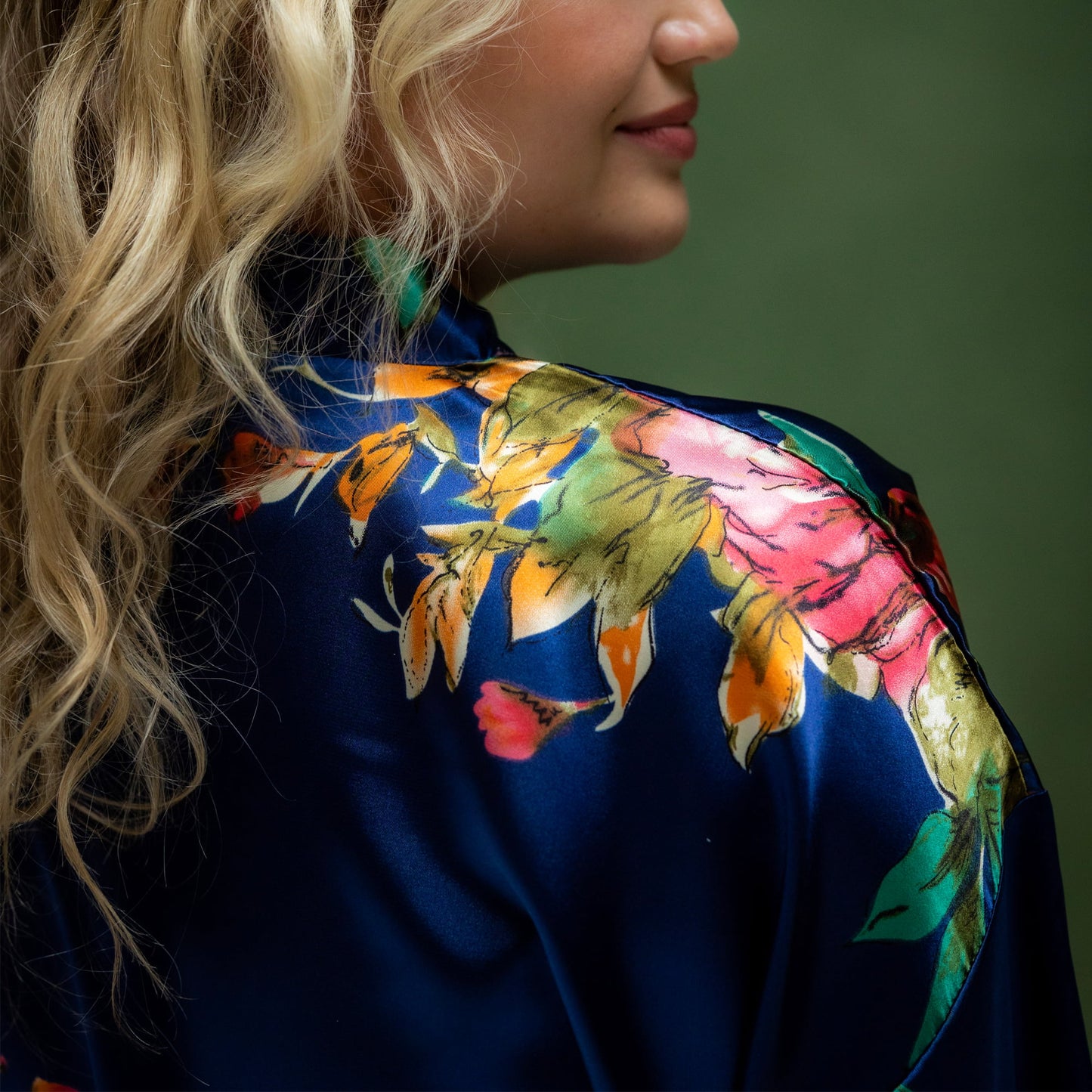 Kimono Dames Satijn Santorini - Kort