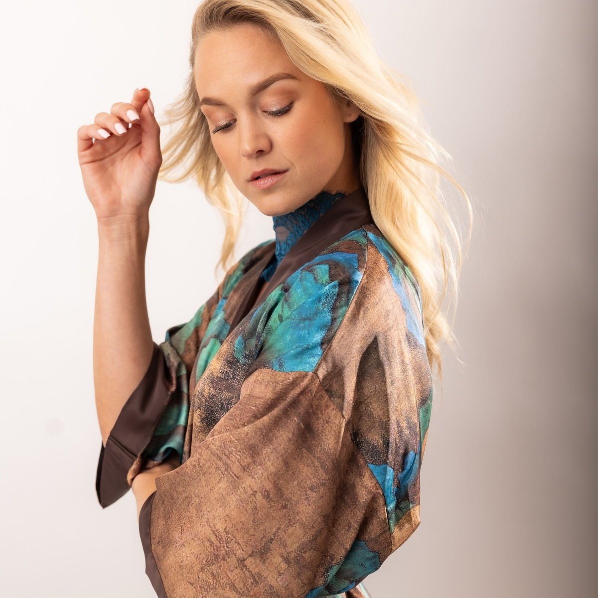 Kimono Dames Satijn - Kyoto Noir - Kimomi
