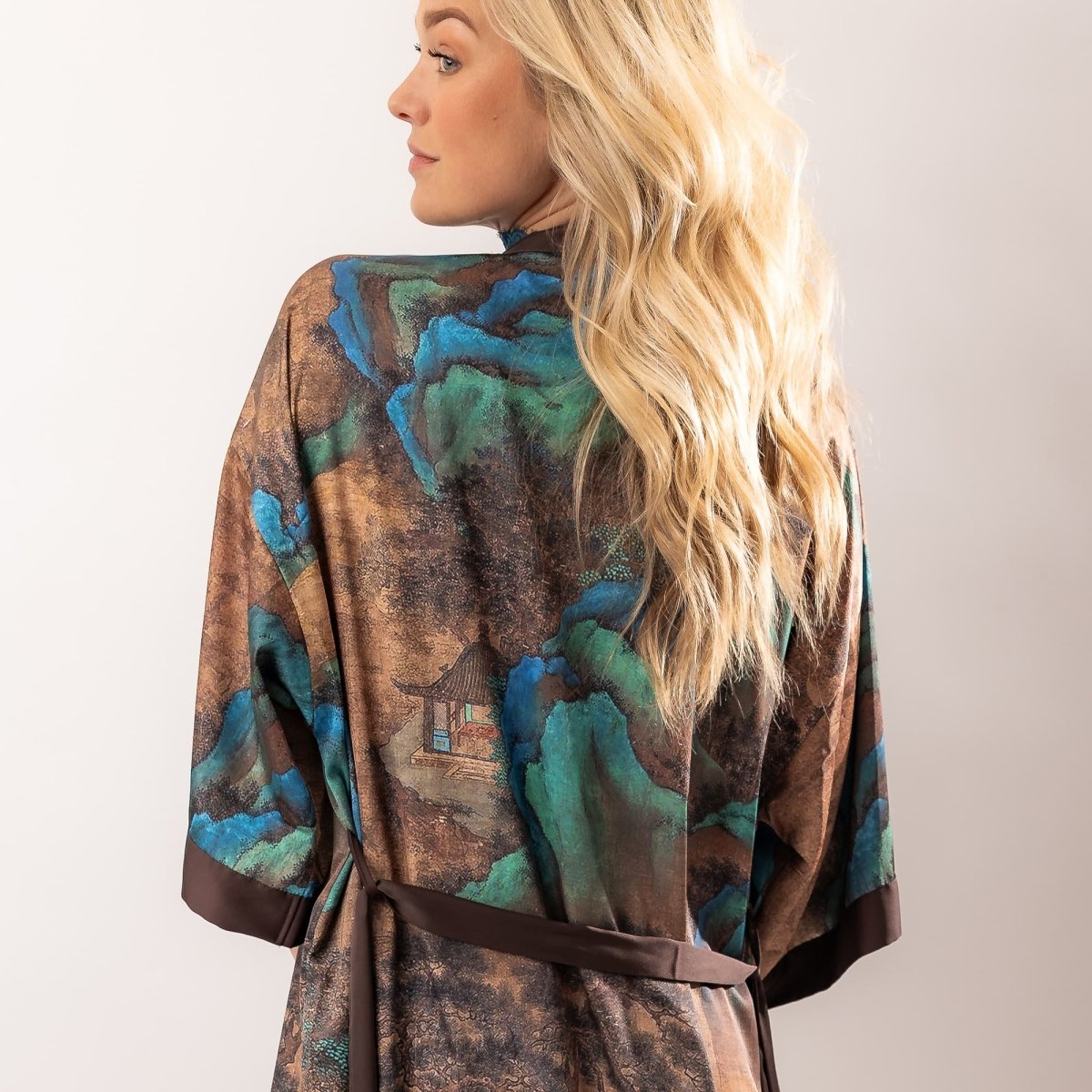 Kimono Dames Satijn - Kyoto Noir - Kimomi