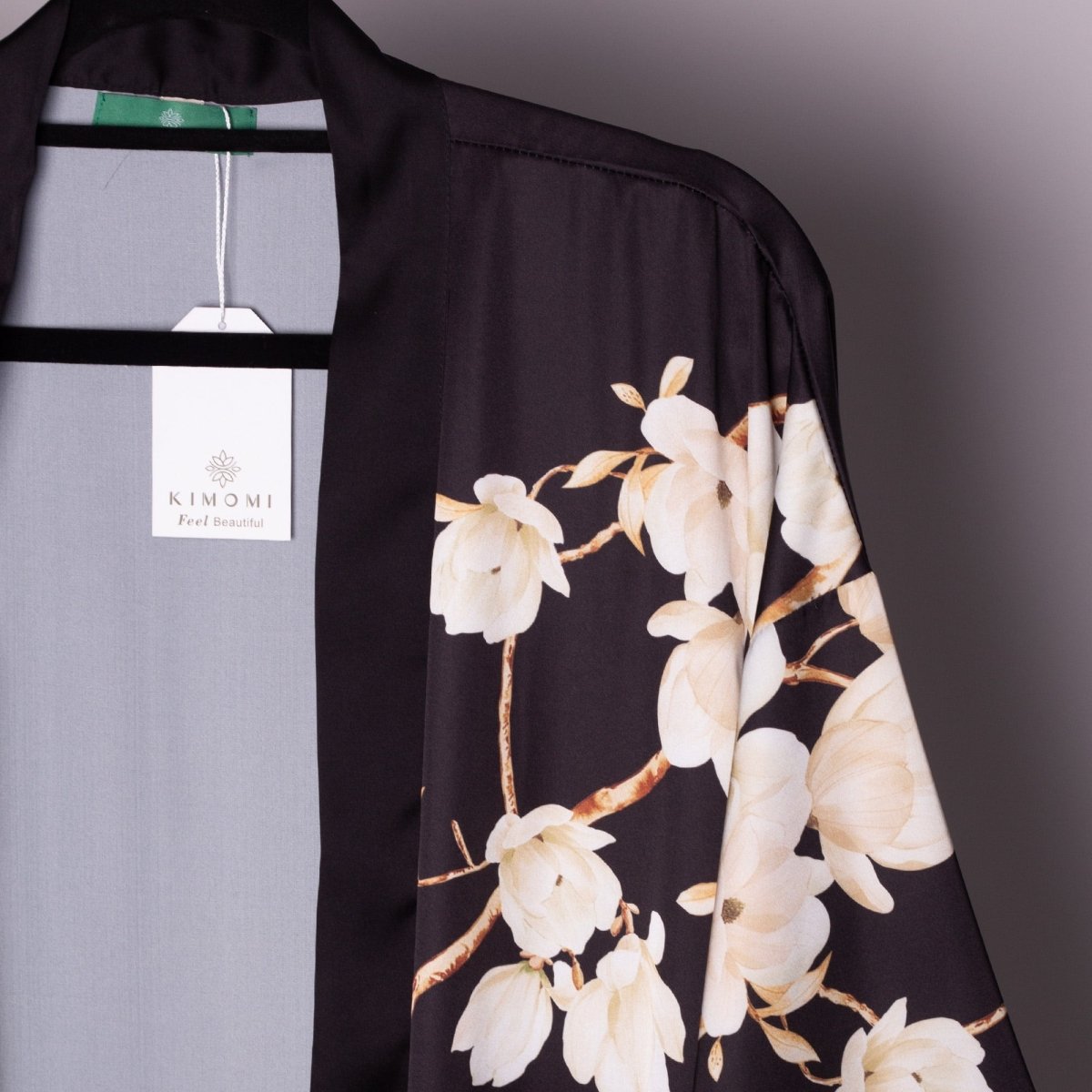 Kimono Dames Satijn - Magnolia Noir - Kimomi