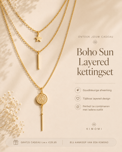 Boho Sun Layered Kettingset - Kimomi