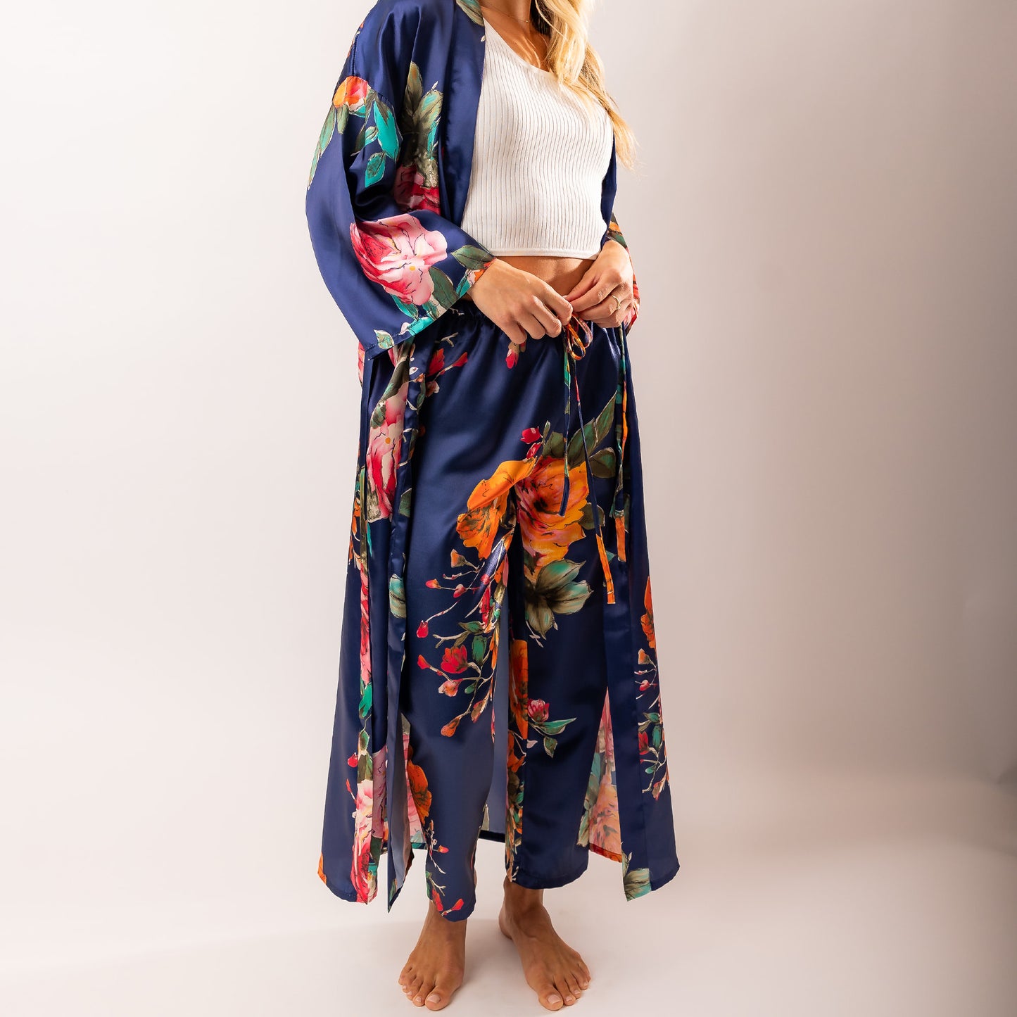 Kimono Dames Satijn - Santorini