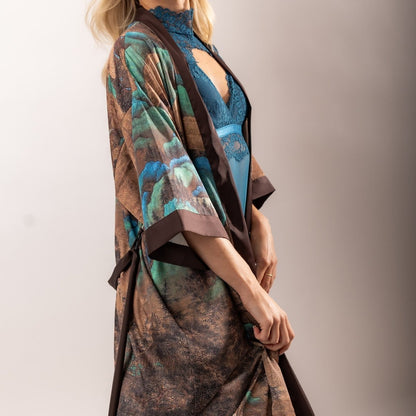 Kimono Dames Satijn - Kyoto Noir - Kimomi