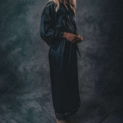 Kimono dames Satijn - Long Lace - Kimomi