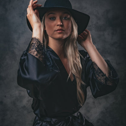 Kimono dames Satijn - Long Lace - Kimomi