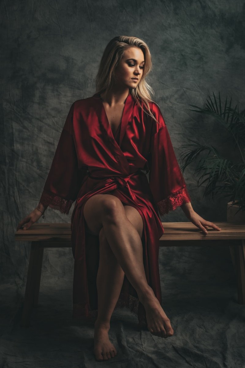 Kimono dames Satijn - Long Lace - Kimomi