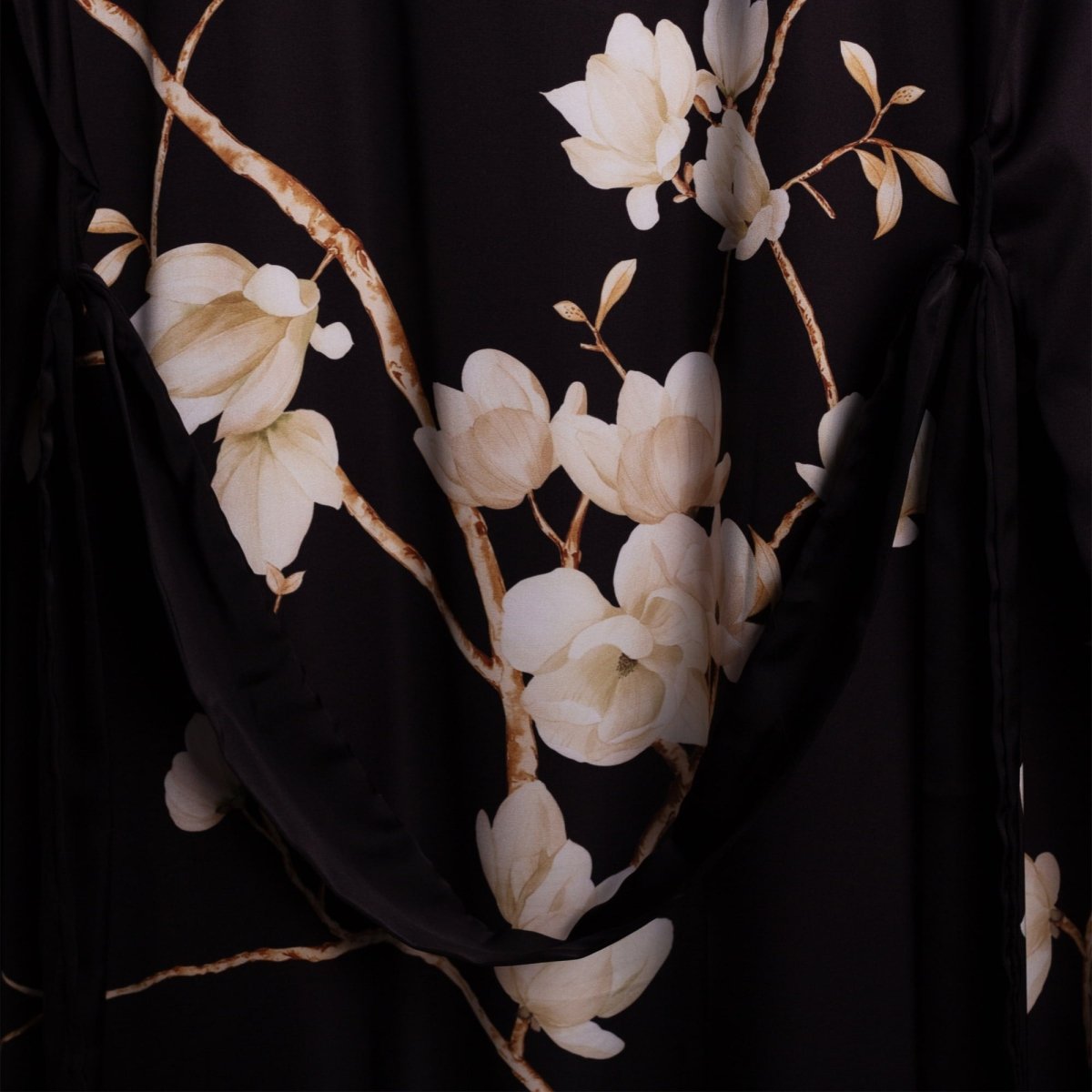 Kimono Dames Satijn - Magnolia Noir - Kimomi