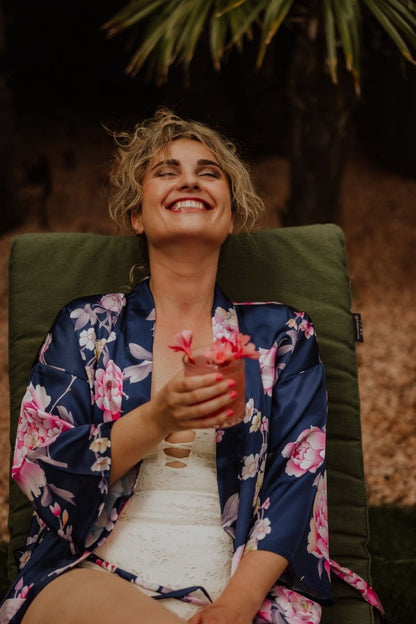 Kimono Dames Satijn - Peony Rose - Kimomi