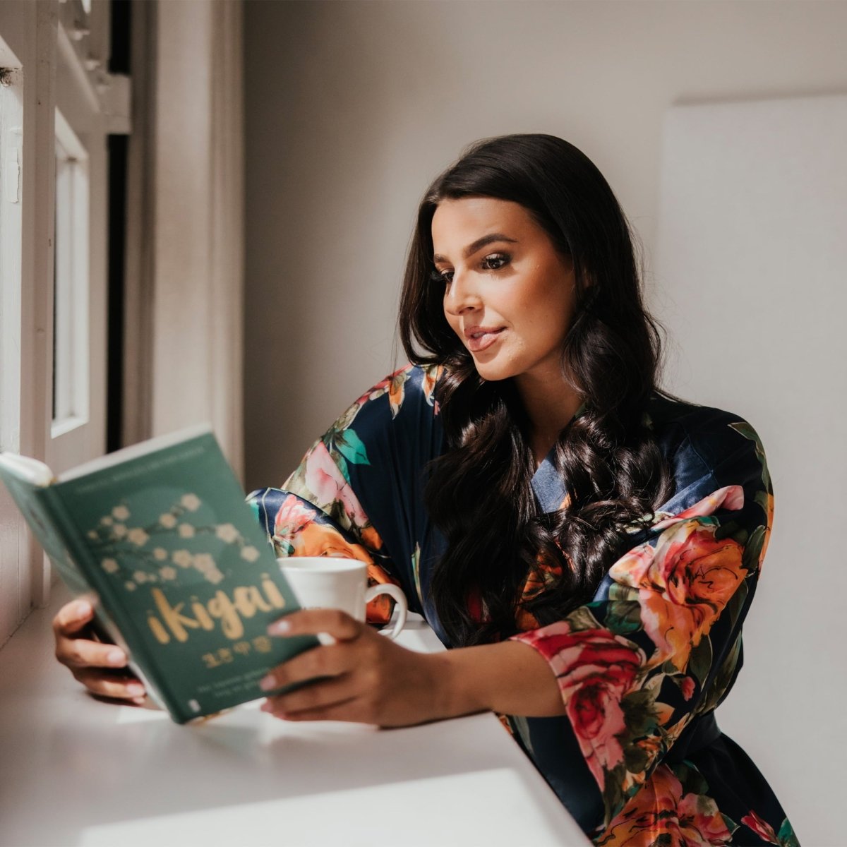 Kimono Dames Satijn Santorini - Kort - Kimomi