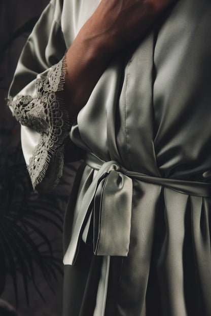Kimono Dames Satijn - Soft Lace & Chill - Kimomi