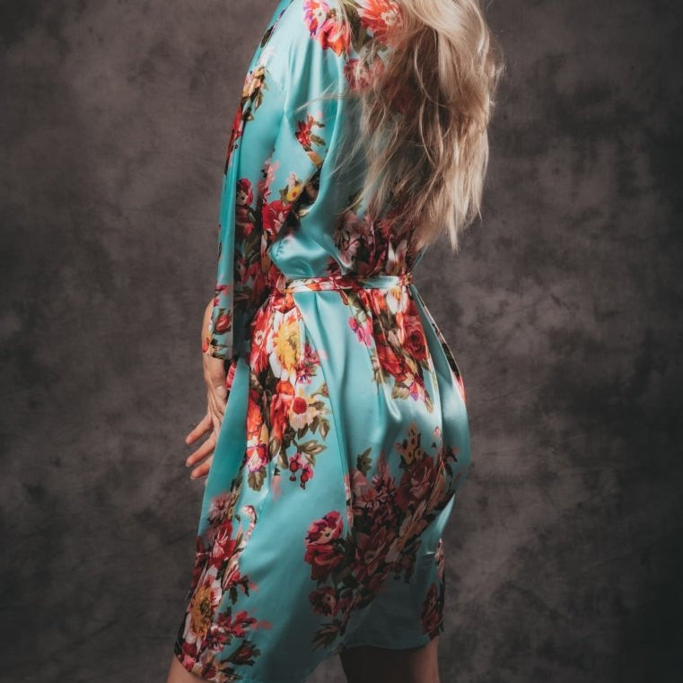 Dames lange satijnen kimono kamerjas V-hals lichtgewicht Dames lange satijnen kimono kamerjas V-hals lichtgewicht