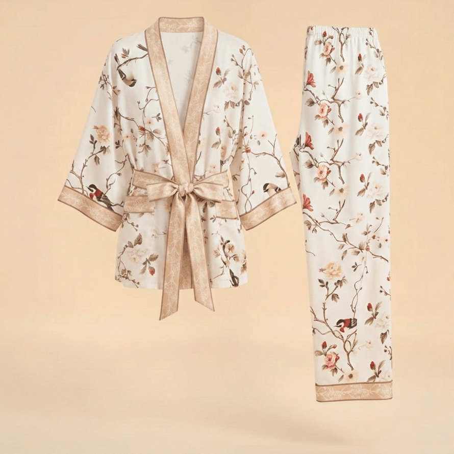 Pyjama Dames Satijn - Birdsong Silk - Kimomi