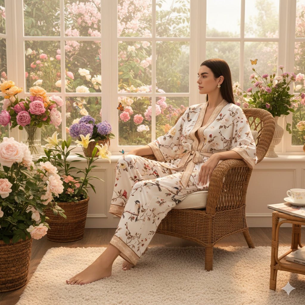 Pyjama Dames Satijn - Birdsong Silk - Kimomi