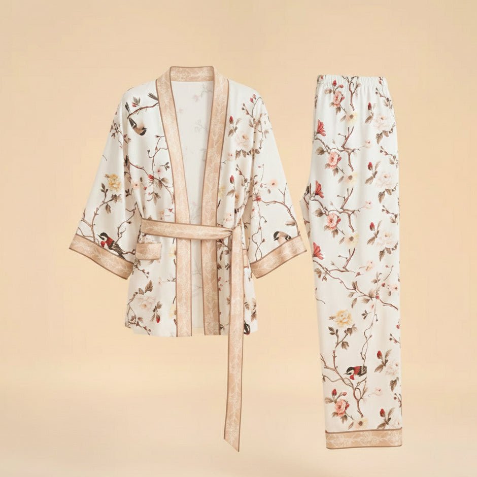 Pyjama Dames Satijn - Birdsong Silk - Kimomi