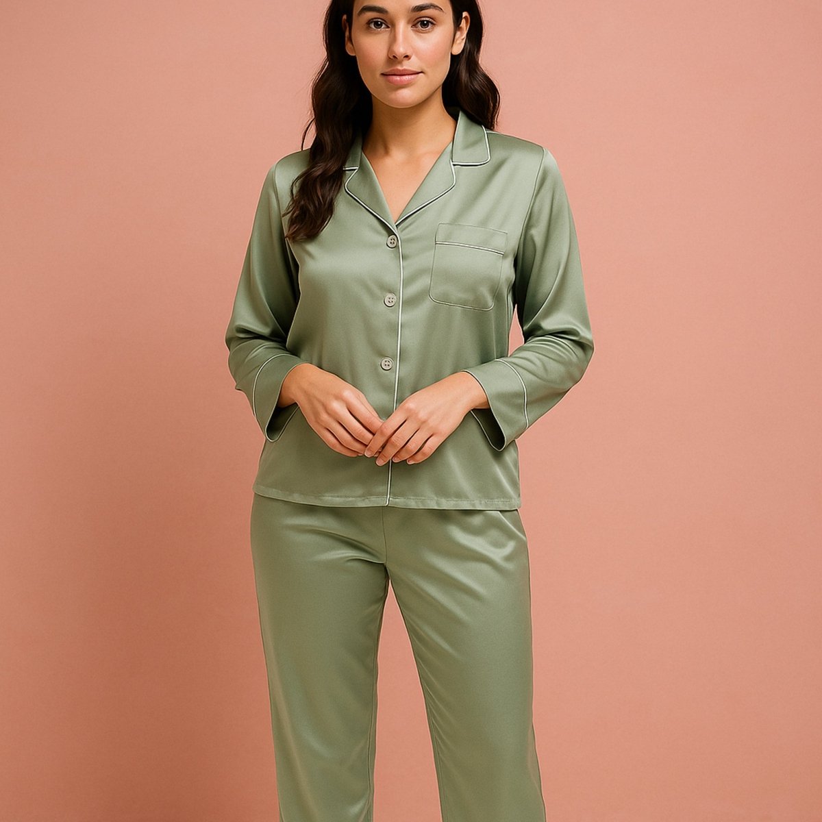 Pyjama Dames Satijn - Soft Chill Classic - Kimomi
