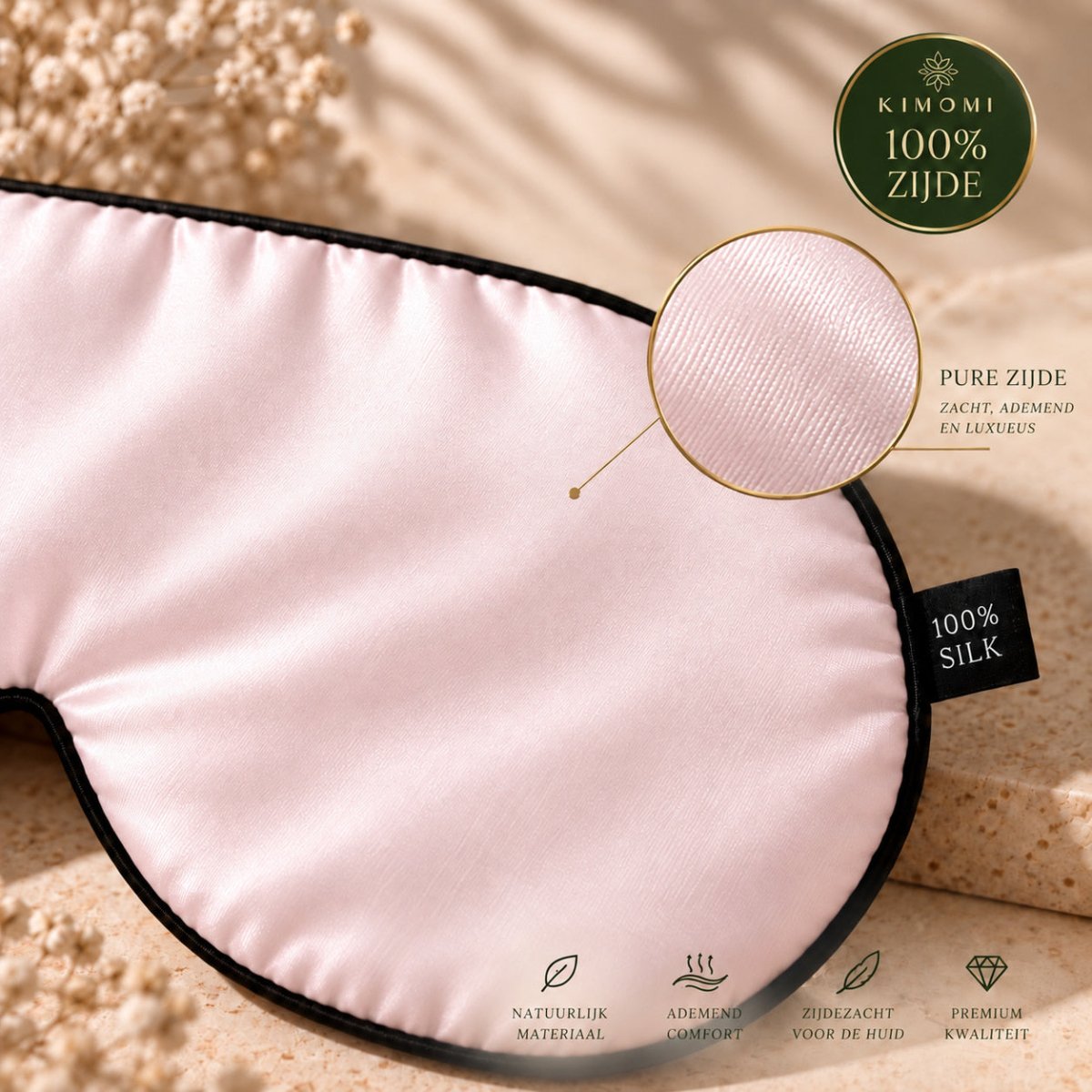 Slaapmasker 100% zijde - Kimomi