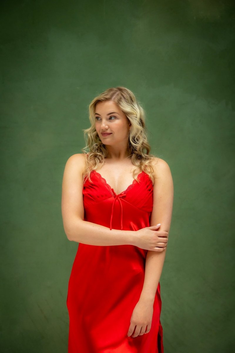 Slipdress Dames Satijn - Vurige Verleiding - Kimomi
