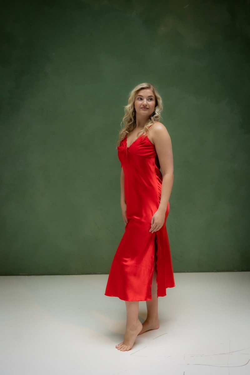 Slipdress Dames Satijn - Vurige Verleiding - Kimomi