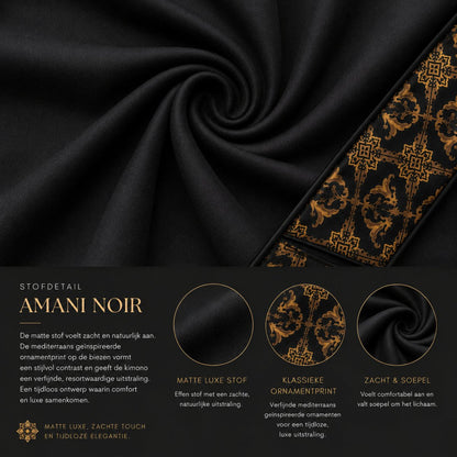 Unisex Kimono Dames & Heren - Amani Noir - Kimomi