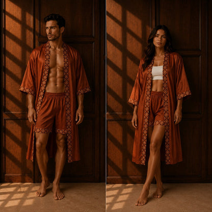 Unisex Loungebroek dames & heren satijn - The Medina - Kimomi